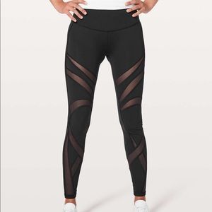lululemon wunder under high rise mesh leggings 28”